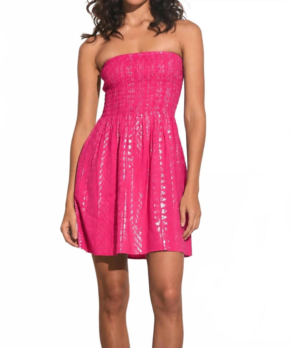 NEW ELAN strapless mini dress in pink
